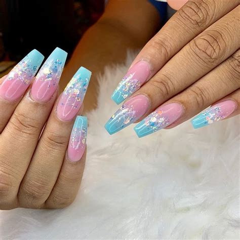 Cute Pink And Blue Nail Designs