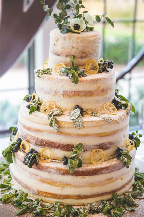 Naked Lemon Pound Cake Wedding Cake