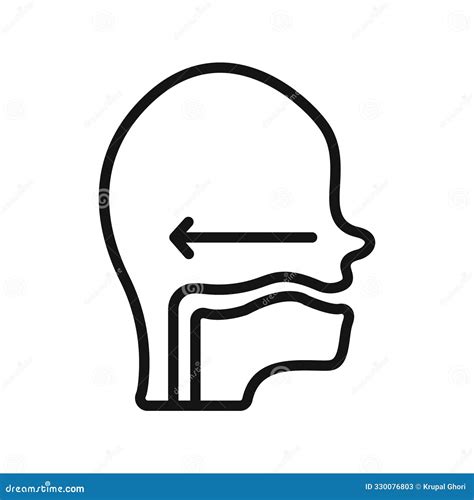 Swallowing Reflex Symbol Mark in Filled Style Stock Illustration