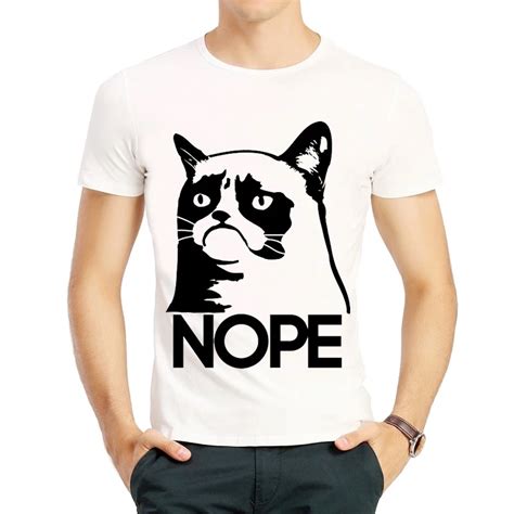 Grumpy Cat T Shirt Fashion White Color Short Sleeve Famous Cat Grumpy ...