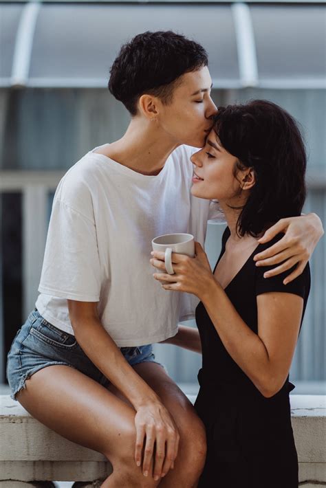 Download Lesbian Girl Forehead Kiss Wallpaper | Wallpapers.com