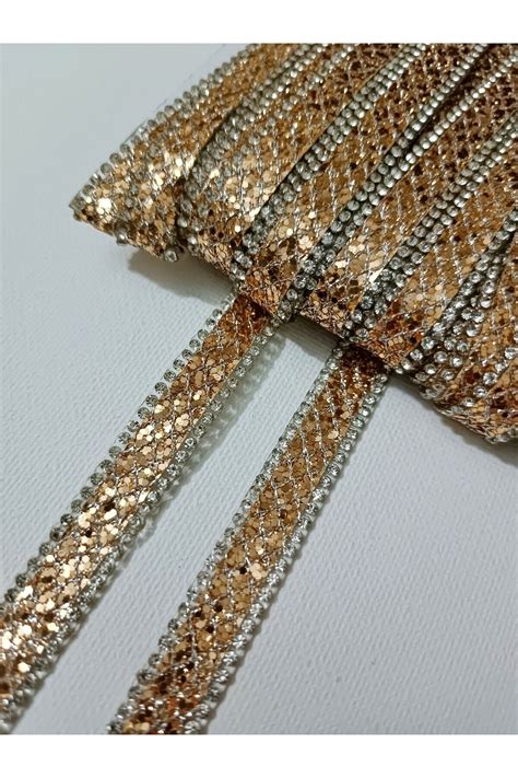 ALTAY TEKSTİL ÜRÜNLERİ Light Gold Taşlı Yapıştırma Şerit Fiyatı ...