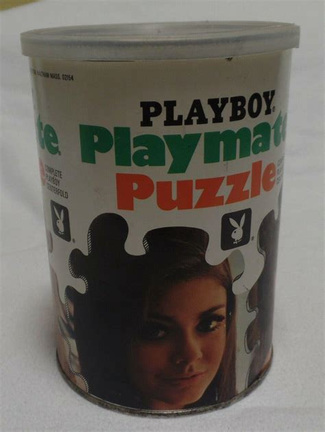 VINTAGE 1967 PLAYBOY PLAYMATE CENTERFOLD PUZZLE WITH INSERT IN TIN CAN