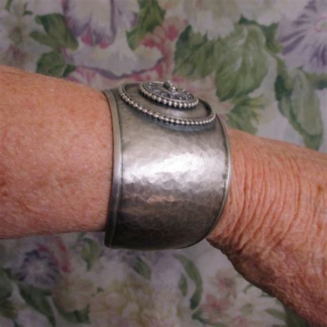 SATYA STERLING Mandala Cuff Bracelet~ Designer Signed… - Gem