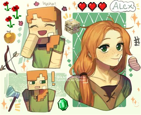 alex (minecraft) drawn by teachiisan | Danbooru