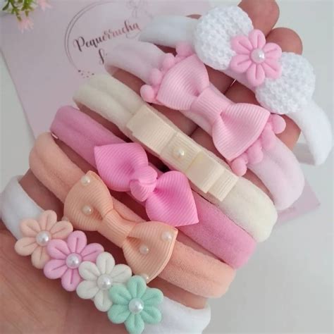 Laços Para Cabelo Bebe - Kit laços de cabelo para bebê recém nascido 6 lacinhos | Shopee Brasil
