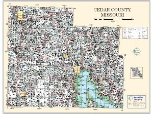 Cedar County Missouri 2010 Wall Map