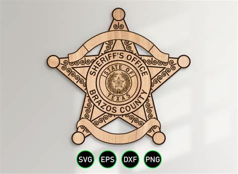 Brazos Texas Sheriff Badge SVG, County Sheriff's Office Star Vector ...