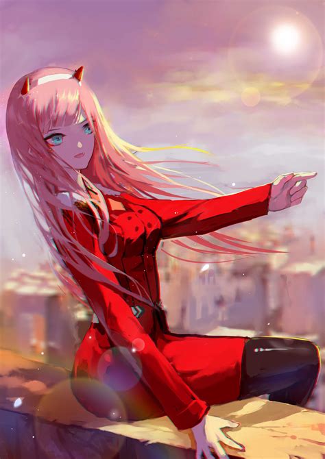 Zero Two - Darling in the FranXX - Mobile Wallpaper by Pixiv Id
