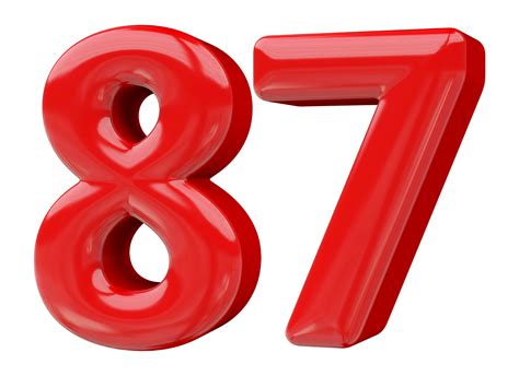 Red 3D Number 87 46645603 PNG