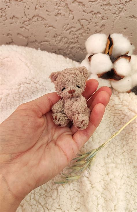 mini plush soft teddy bear toy cute tiny fluffy artist teddy pocket