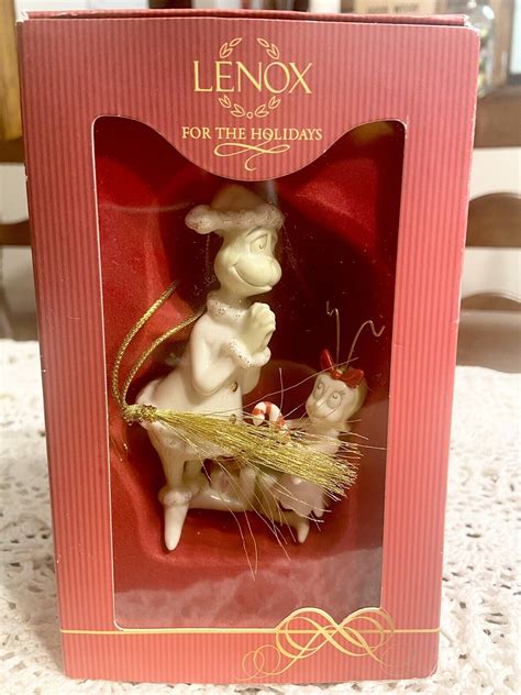 RARE Lenox Grinch " A Heartwarming Grinch Holiday " Ornament Dr. Seuss