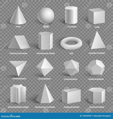 Forma Geometrica Retangulo - Coleção Geométrica Básica Das Formas 3D Com Nomes Ilustração do Vetor ...