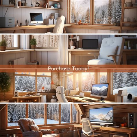 Cozy Virtual Backgrounds Winter Office Scenes 4 Zoom Virtual ...