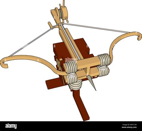 big medieval crossbow illustration vector  white background stock