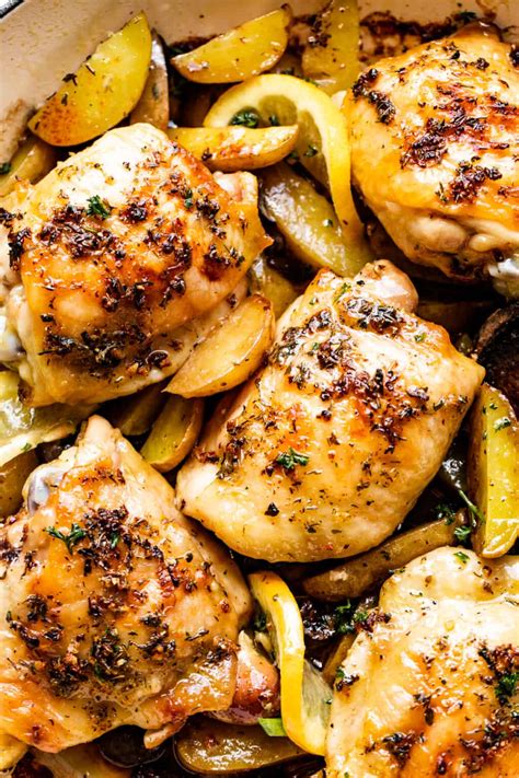 Baked Chicken Thighs Recipe with Potatoes | Diethood