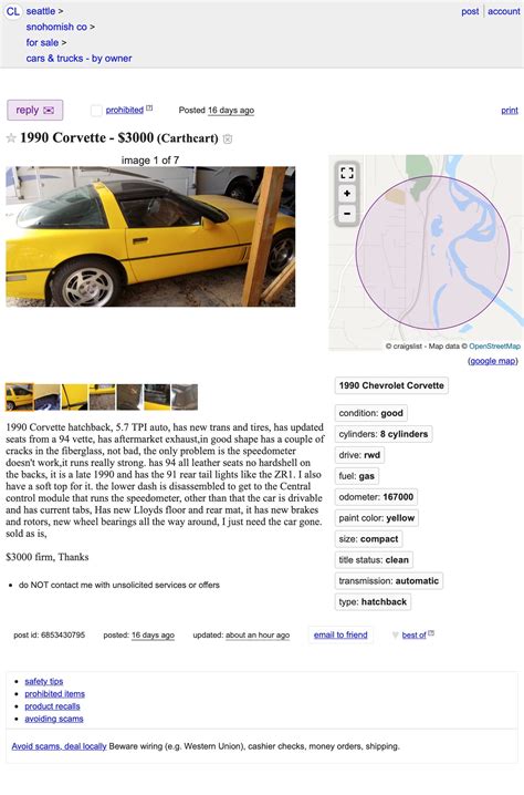 At $3,000, Will This Fly-Yellow 1990 Chevy Corvette Fly to a New Owner?