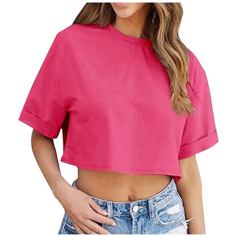 blvb women crop  shirts  sleeve drop shoulder  neck cropped