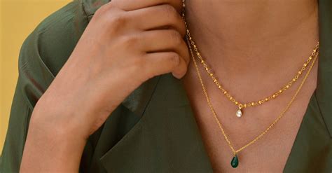 golden necklace  woman neck  stock photo