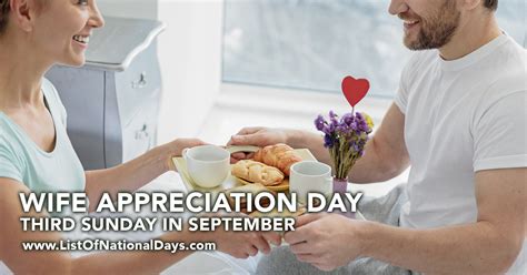 wife appreciation day list  national days