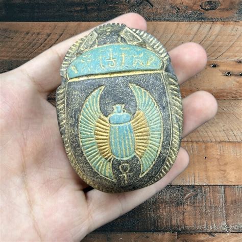 super ancient egyptian scarab amulet beetle heavy stone sculpture