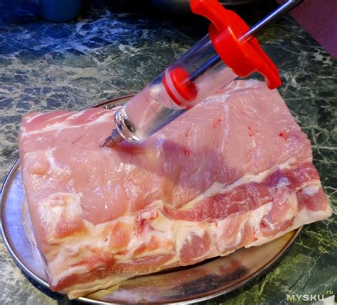 Кулинарный шприц для мяса и приготовление варено-копченой корейки.