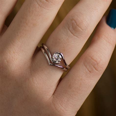 Bypass Engagement Ring Set 14K Gold Twisted Engagement Ring - Etsy