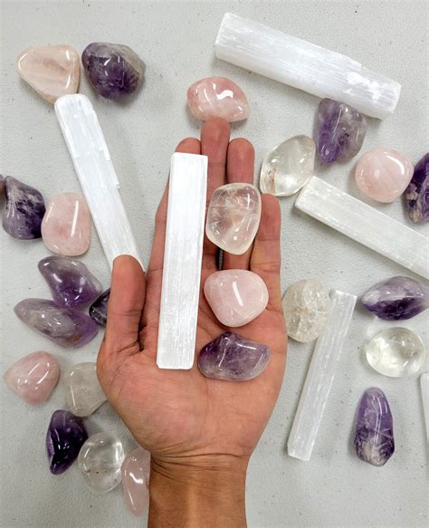 Mini Crystal Kit - Amethyst, Rose Quartz, Clear Quartz with Selenite