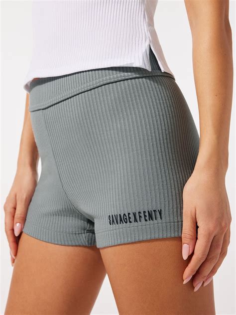 Essential Heavy Rib Booty Short in Grey | SAVAGE X FENTY
