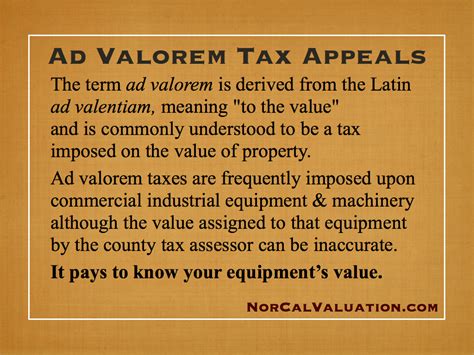 appraisals  ad valorem tax appeals norcal valuation