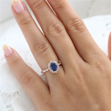 Blue Sapphire Engagement Ring