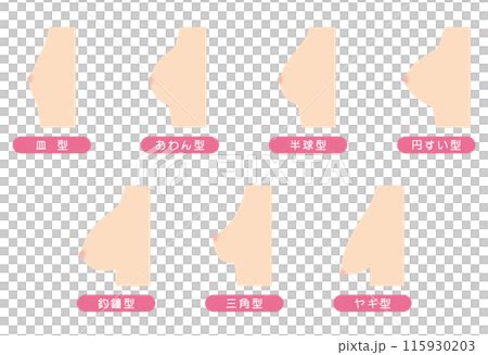 breast shape types stock illustration  pixta
