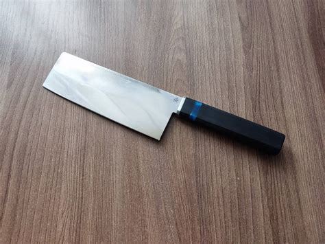Нож кухонный Накири для шинковки (95х18, черный граб)