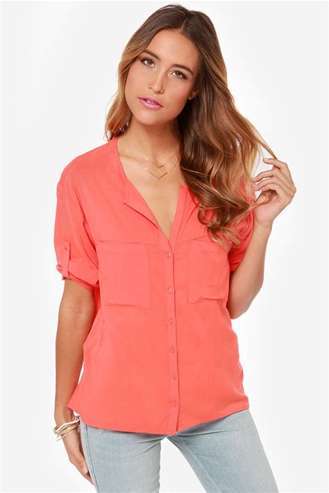 womens coral tops  blouses  michael carandini blog