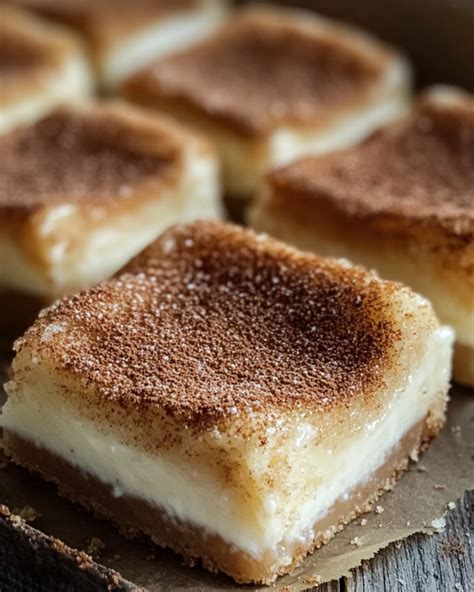 Cinnamon Churro Cheesecake Bars - recipestasteful