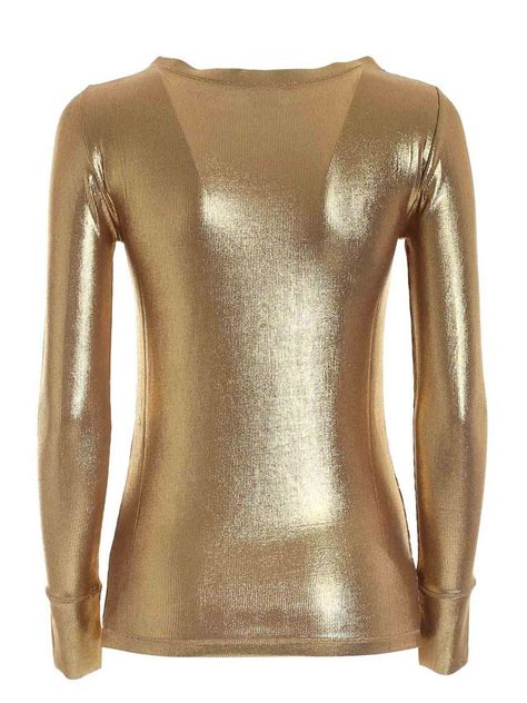 Pinko - Terek 2 T-shirt in gold color - t-shirts - 1C10937392CH2