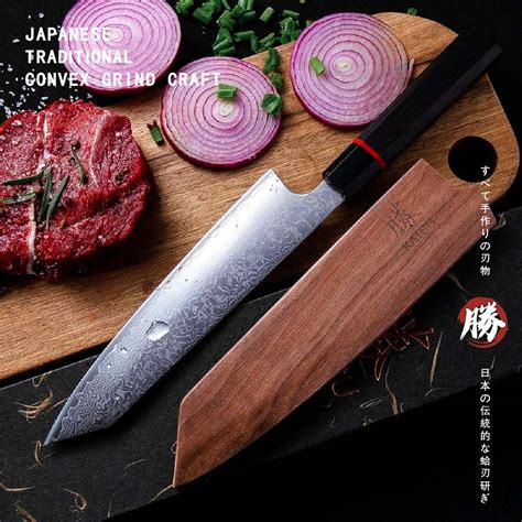 KATSU JK01, Kiritsuke Knife, Handcrafted Octagonal Handle & Damascus B ...