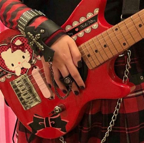# candyst6re | Hello kitty guitar, Pink emo, Cool electric guitars