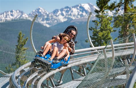 Friends and family ride the brand new mountain coaster at Vail