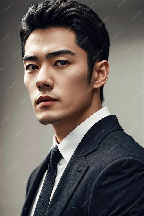 Premium Photo | Handsome asian fashionlooking man posing in a studio on