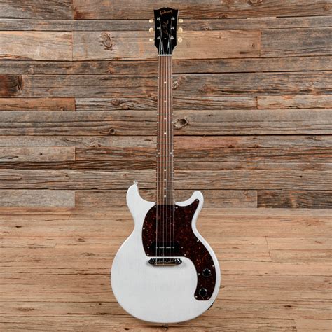 Gibson USA Les Paul Junior Tribute DC Worn White w/Tortoise Pickguard