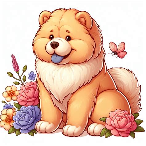 Premium Vector | Chow Chow dog Vector Cartoon illustration
