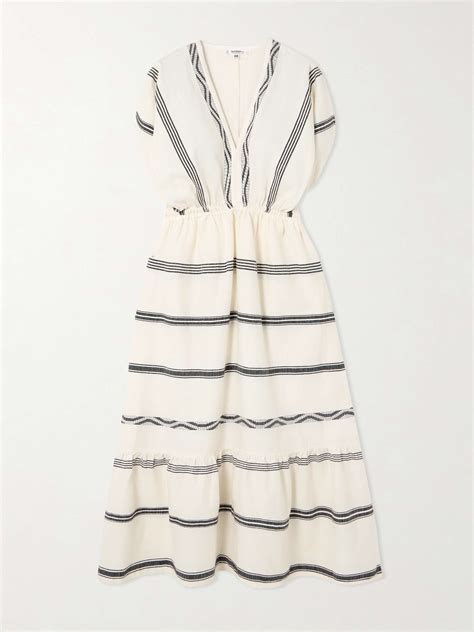 LEMLEM Leila striped cotton midi dress | NET-A-PORTER