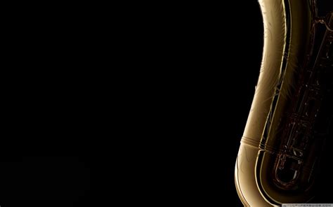 Saxophone On Black Background Ultra HD Desktop Background Wallpaper for ...