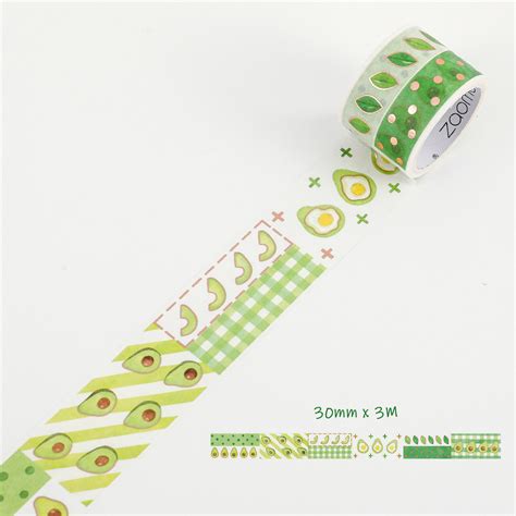 Avocado Design Washi Tape - 30 mm × 3 m | MoshiMoshi UK