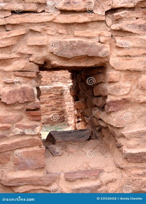 Closeup of Inside Window at Quarai Mission Stock Photo - Image of