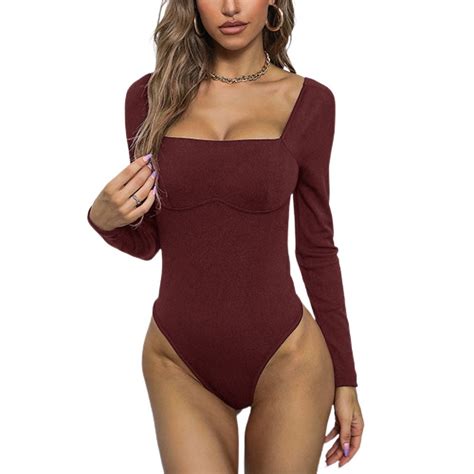 SWSMCLT Women's Long Sleeve Jumper Square Neck Fashion Jumpers And