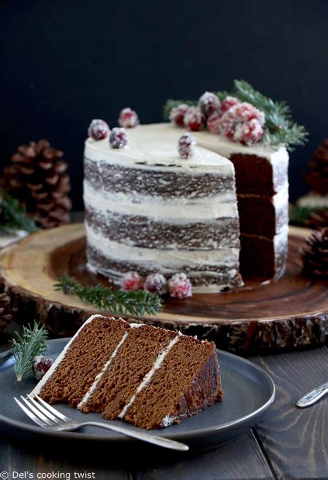 Vegan Caramel Gingerbread Naked Cake - Del's cooking twist