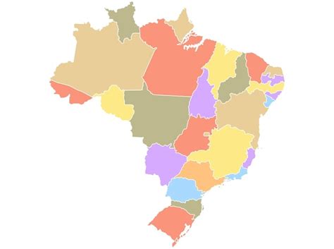 Mapa do Brasil por região em cores diferentes | Vetor Premium