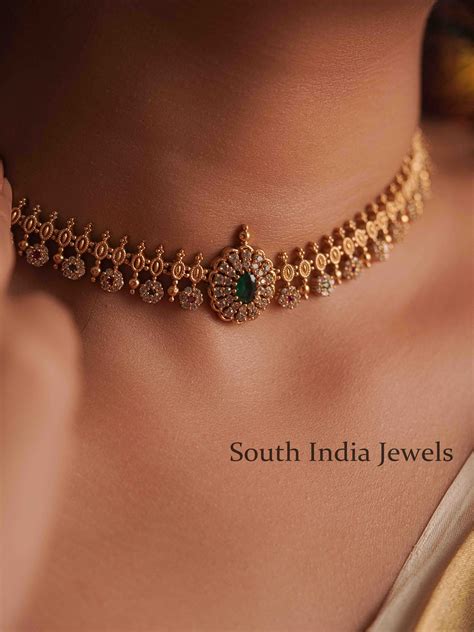 indian necklace gold simple 2